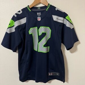 Seattle Seahawks Nike 12th Man Fan NFL Team Apparel Jersey Navy-Large (14-16)